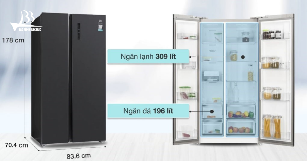 Tủ lạnh có dung tích đủ lớn cho gia đình đến 5 thành viên