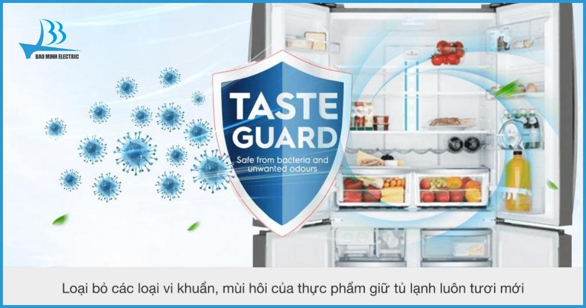 Công nghệ Taste Guard sử dụng bộ than hoạt tính để khử vi khuẩn và mùi hôi