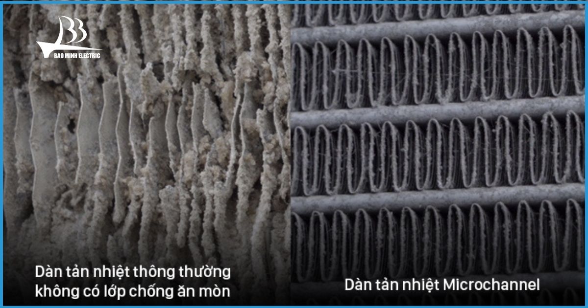 Dàn tản nhiệt thông thường và dàn tản nhiệt microchannel;