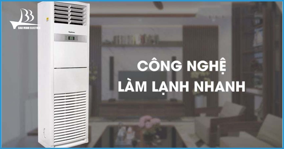 Công nghệ làm lạnh nhanh nhờ cửa gió rộng và quạt gió nhiều cấp độ