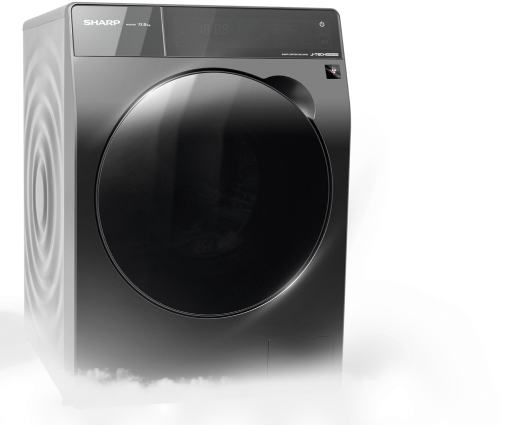Máy giặt Sharp ES-FK1054PV-S có cửa lồng giặt mặt gương