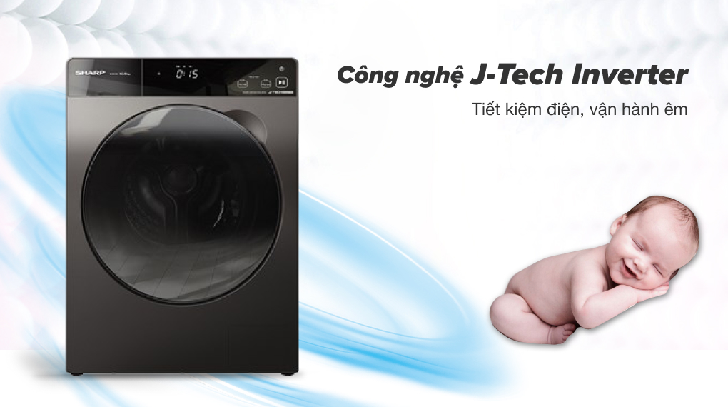 Máy giặt Sharp Inverter 1 tích hợp công nghệ J-tech Inverter vào quá trình hoạt động