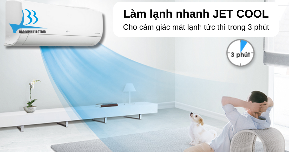 Công nghệ làm lạnh JET COOL giúp làm lạnh nhanh chóng và hiệu quả chỉ trong vòng 3 phút