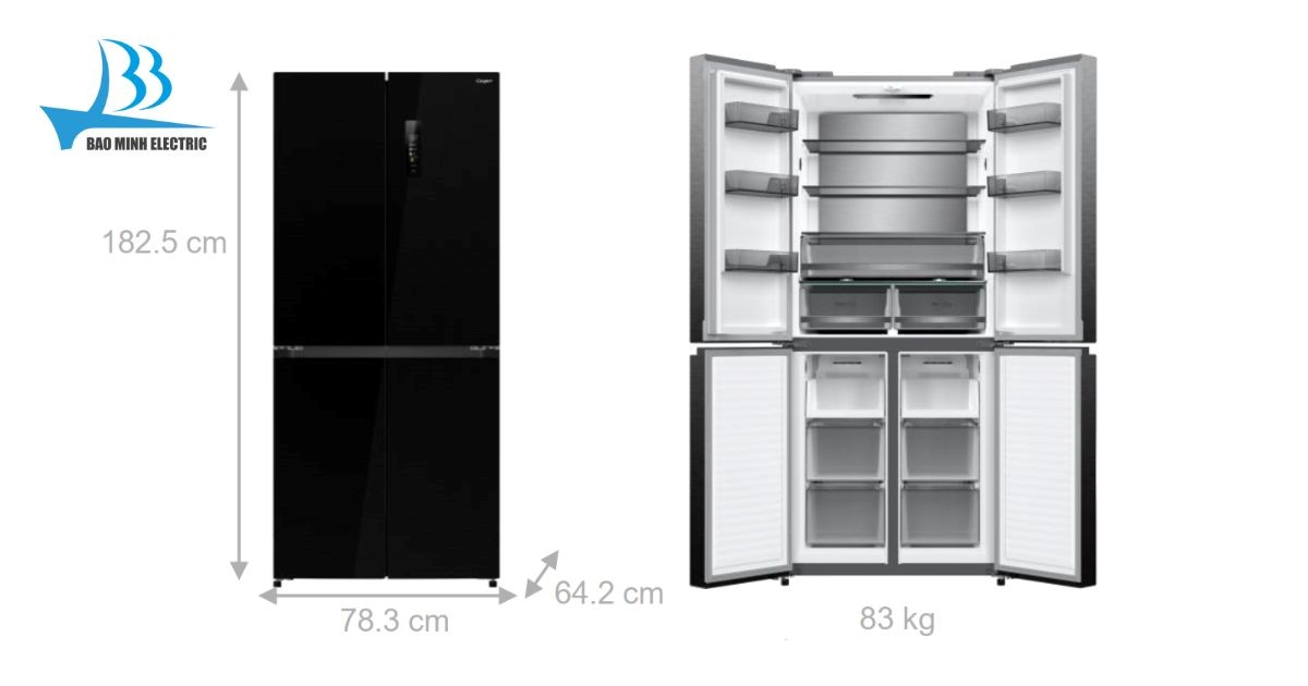 Tủ lạnh Casper RM-430VBM có dung tích rộng lên tới 459 lít