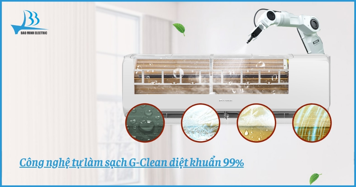 G-Clean tự làm sạch hệ thống và diệt khuẩn 99%