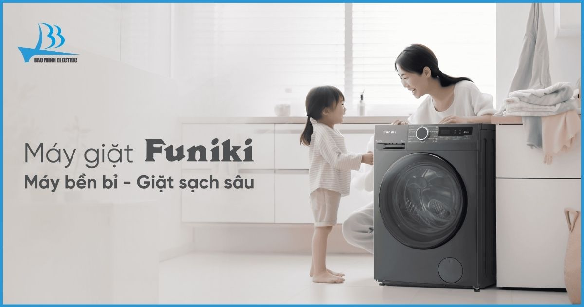 Máy giặt Funiki HWM F885ADG Inverter với thiết kế cửa ngang