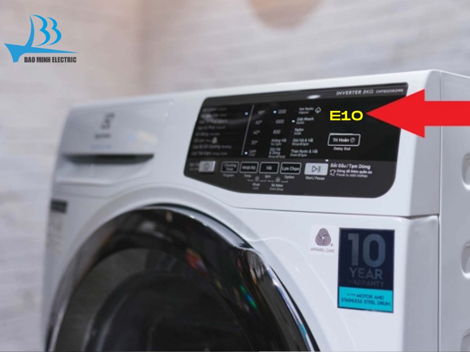 Máy giặt Electrolux báo lỗi E10 trên màn hình LCD