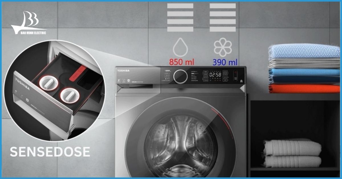 Công nghệ SenseDose tự động phân bổ nước giặt/xả