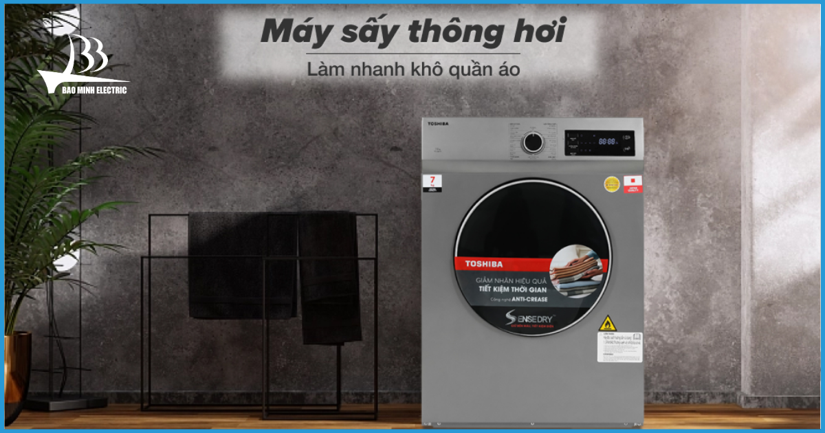 Thiết kế tối giản, tinh tế của máy sấy thông hơi Toshiba TD-H80SEV (SK)