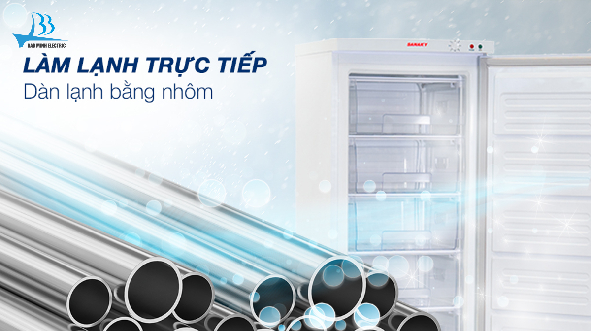 Công nghệ làm lạnh trực tiếp được tận dụng bởi dàn lạnh bằng nhôm có khả năng dẫn nhiệt tốt