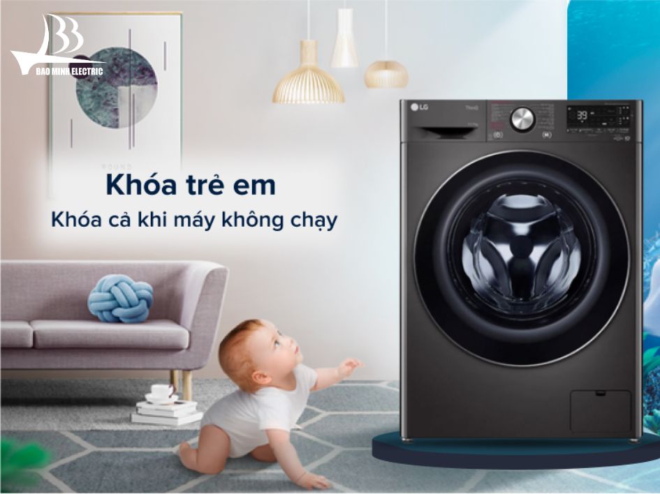 Chức năng khóa trẻ em máy giặt LG