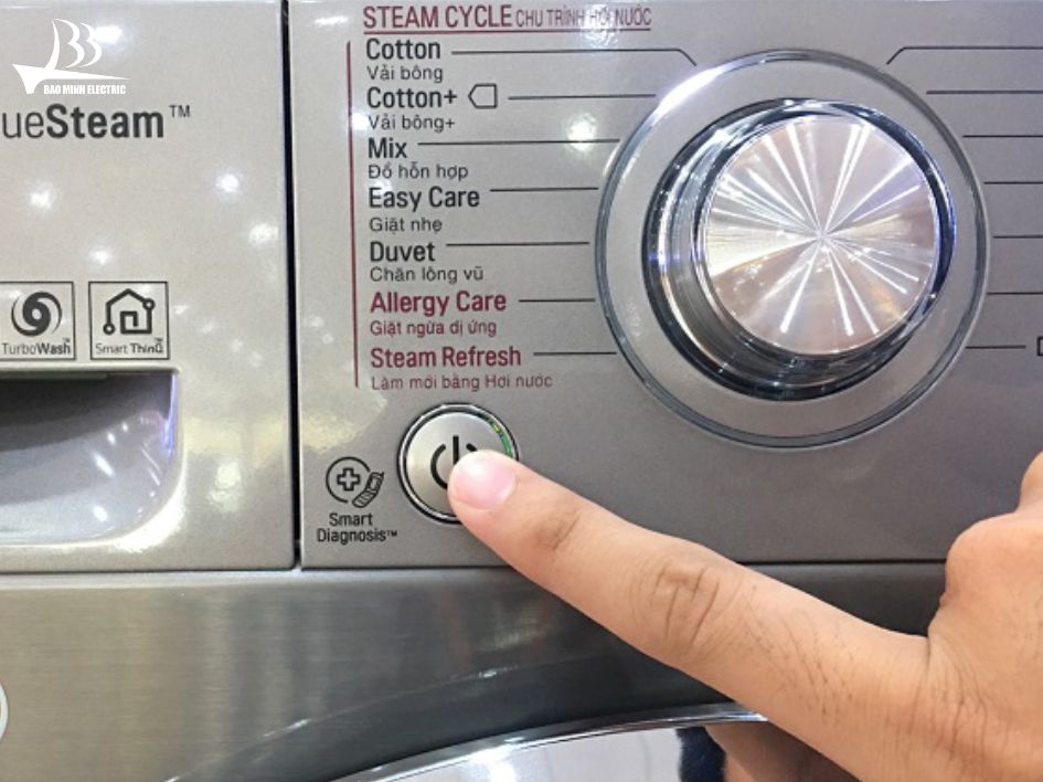 Khởi động máy giặt LG