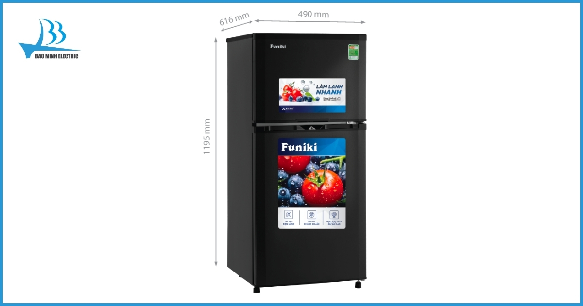 Thiết kế của tủ lạnh Funiki HR T6159TDG 159 lít 