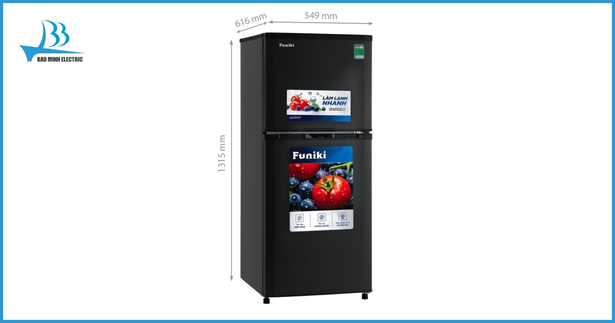 Thiết kế của tủ lạnh Funiki HR T6185TDG 185 lít 