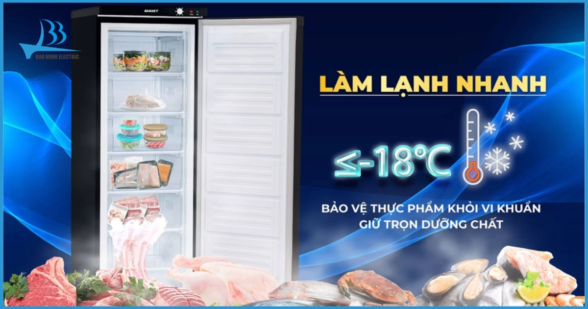 Tủ đông Sanaky VH230VD3 sở hữu khả năng làm lạnh tuyệt vời, bảo vệ thực phẩm tối ưu