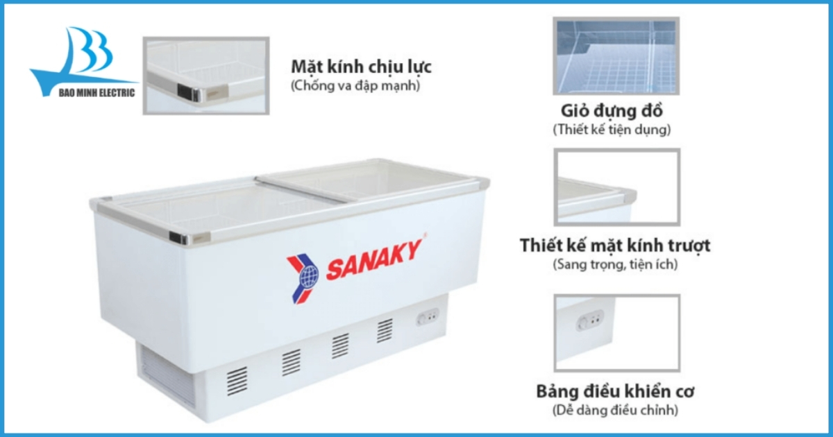 Thiết kế tiện lợi của tủ đông Sanaky VH999K