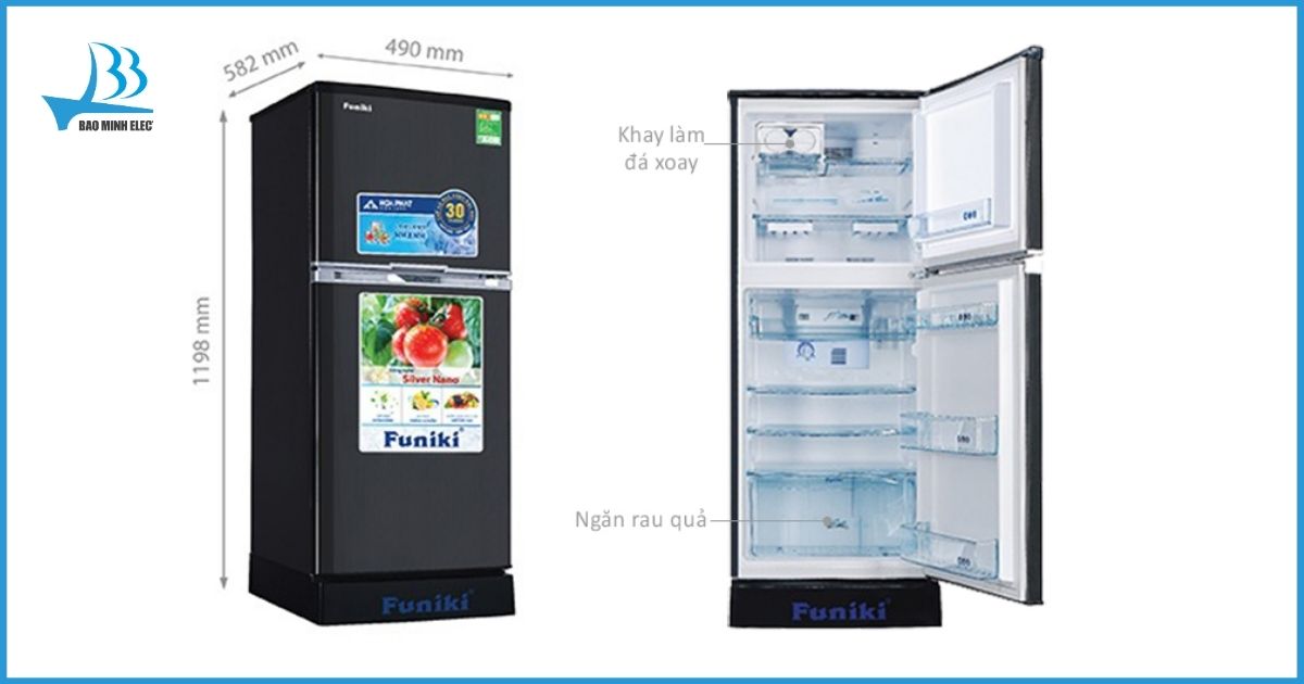 Tủ lạnh Funiki FR-126ISU sở hữu thiết kế nổi bật, sang trọng