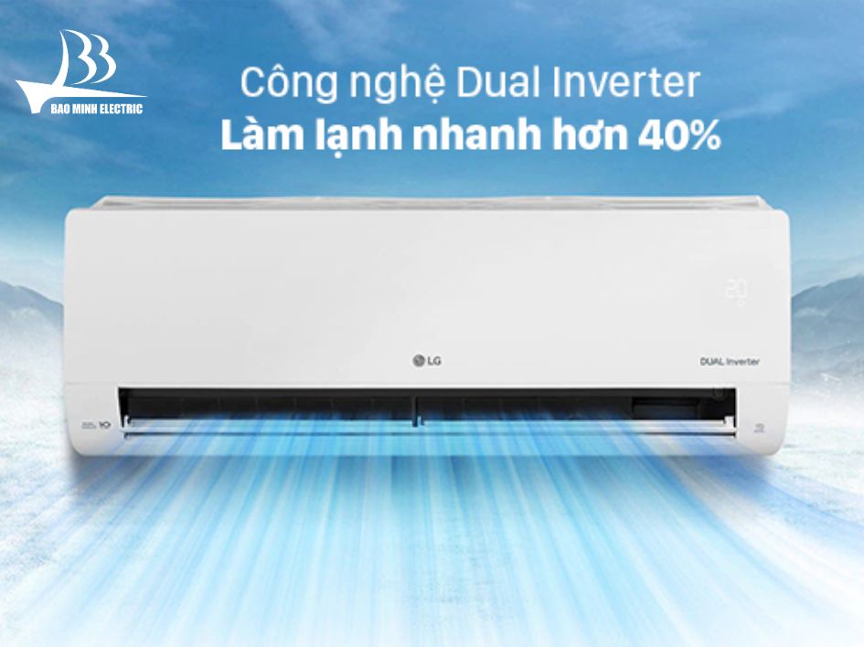 Điều hoà LG Dual Inverter làm lạnh nhanh hơn 40%