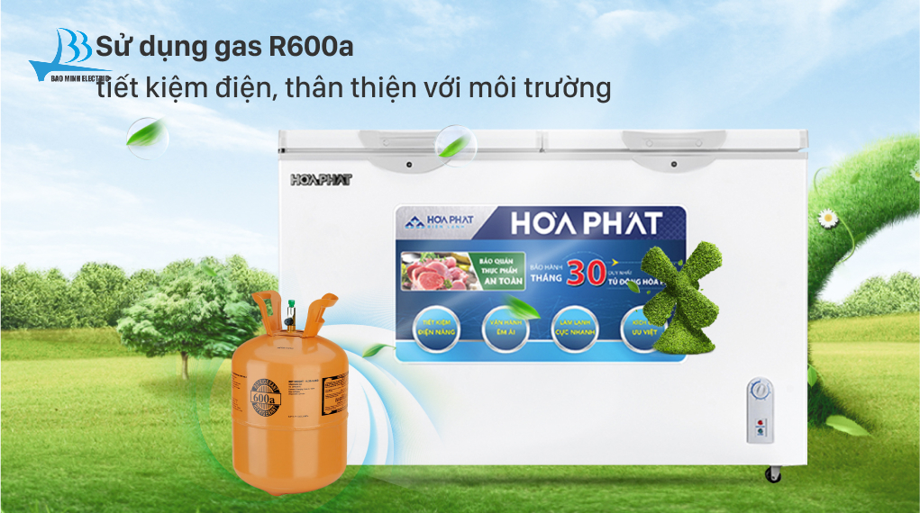 Tủ đông sử dụng môi chất lạnh R600a có tác dụng làm lạnh nhanh chóng và hiệu quả