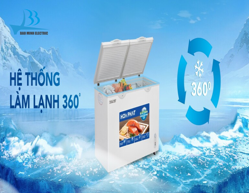 Hệ thống làm lạnh 360 độ của tủ đông Hòa Phát