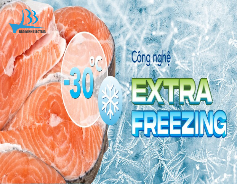 Công nghệ Extra Freezing chế độ lạnh sâu -30 độ C của tủ đông Hòa Phát
