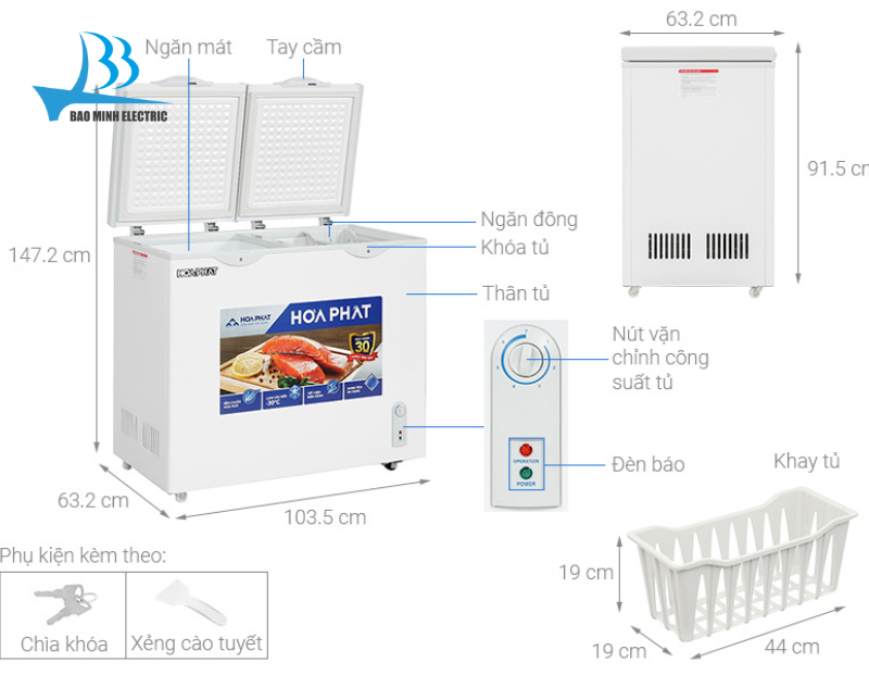 Tủ đông HSF AD6280.C1 đa dạng, tiện ích, dễ sử dụng