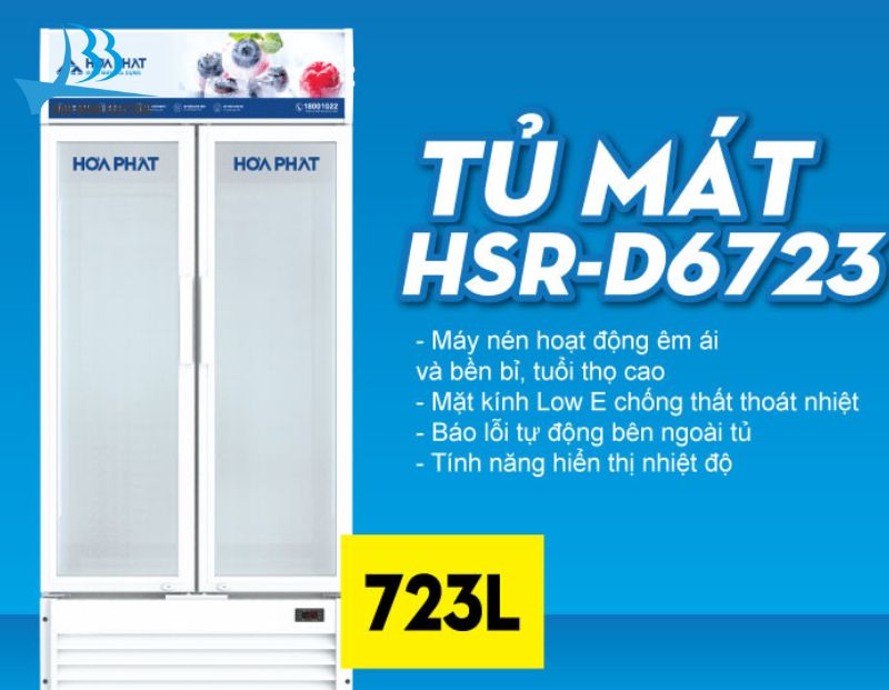 Tủ mát Hòa Phát 723 lít HSR D6723 sử dụng dàn lạnh ống đồng
