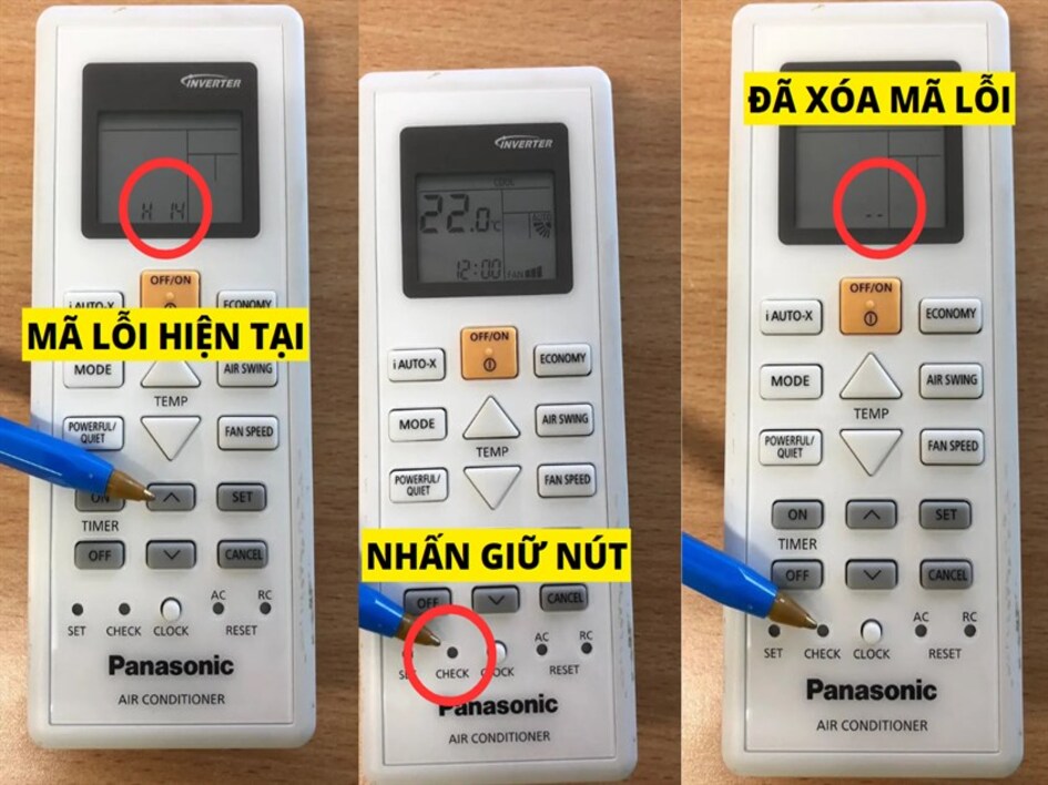 Kiểm tra lỗi H19 điều hoà Panasonic bằng điều khiển 