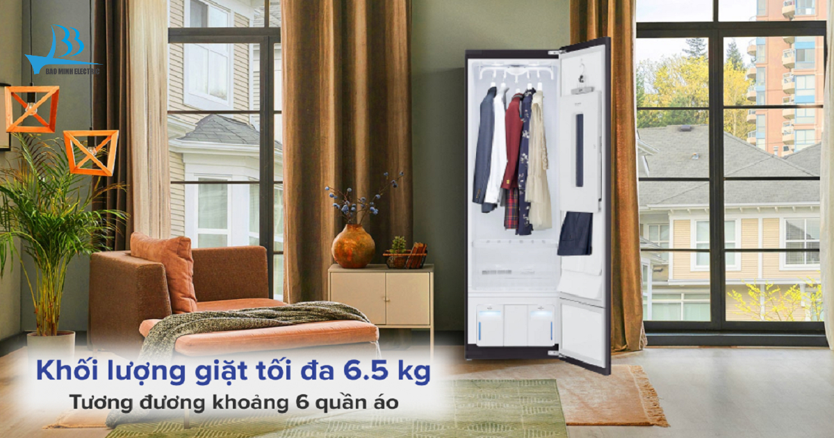 Tủ chăm sóc quần áo LG S5GOC với khối lượng giặt tối đa 6.5 kg phù hợp với gia đình 2 -3 thành viên