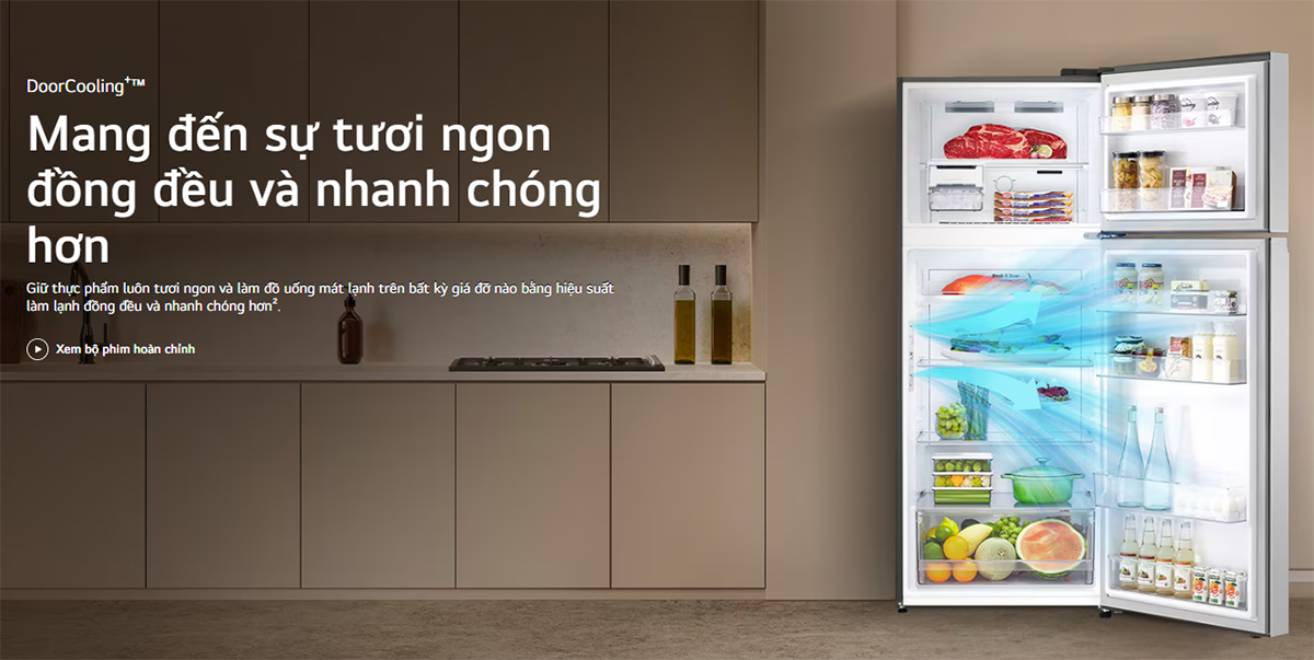 Tủ lạnh LG công nghệ làm lạnh DoorCooling