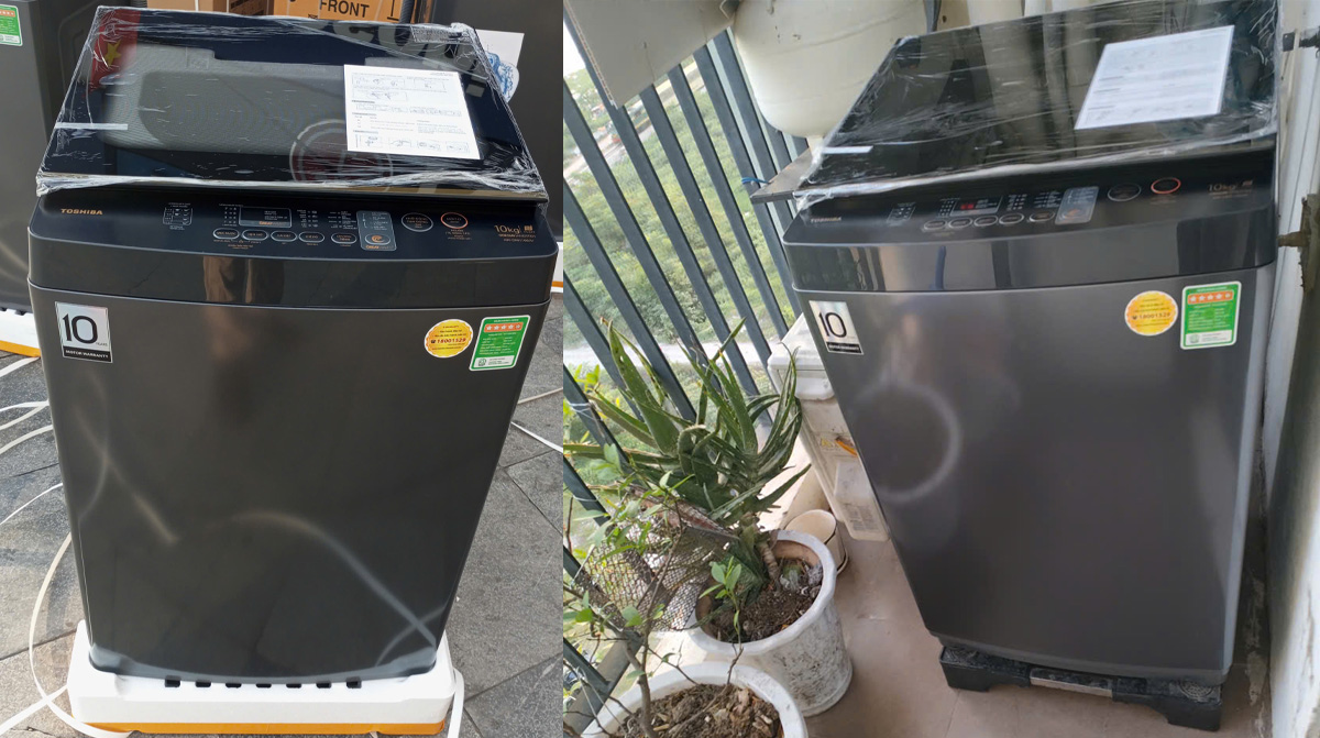 Điện máy Bảo Minh lắp đặt máy giặt Toshiba AW-DM1100JV(MK)