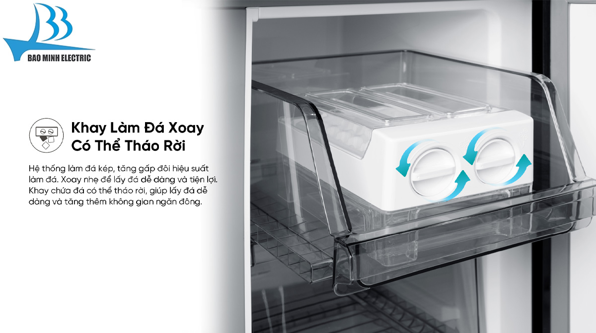 Khay đá xoay tủ lạnh Hisense