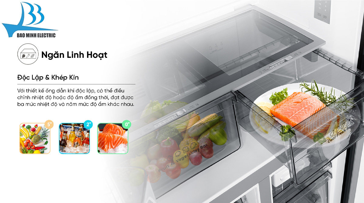 Ngăn linh hoạt tủ lạnh Hisense
