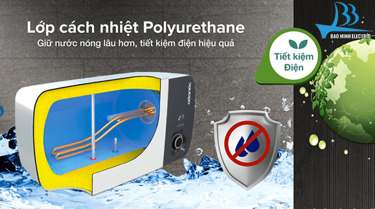 Lớp cách nhiệt Polyurethane tỉ trọng cao giúp giữ nhiệt lâu