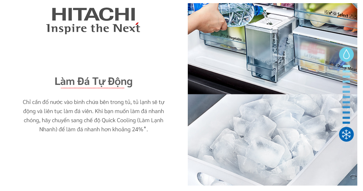 Tủ lạnh Hitachi làm đá tự động