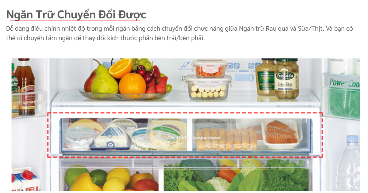 Tủ lạnh Hitachi ngăn dự trữ chuyển đổi linh hoạt