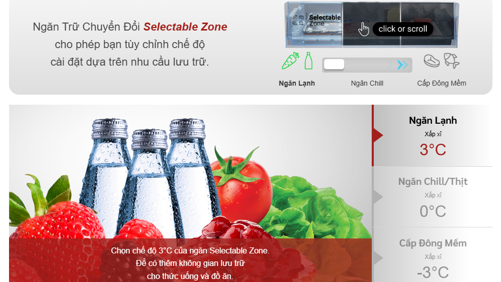 Tủ lạnh Hitachi ngăn chuyển đổi Selectable Zone