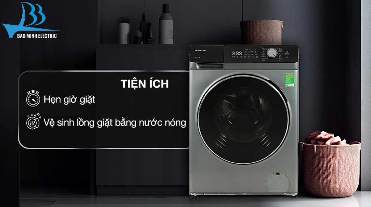 Tính năng hẹn giờ giặt máy giặt Hitachi