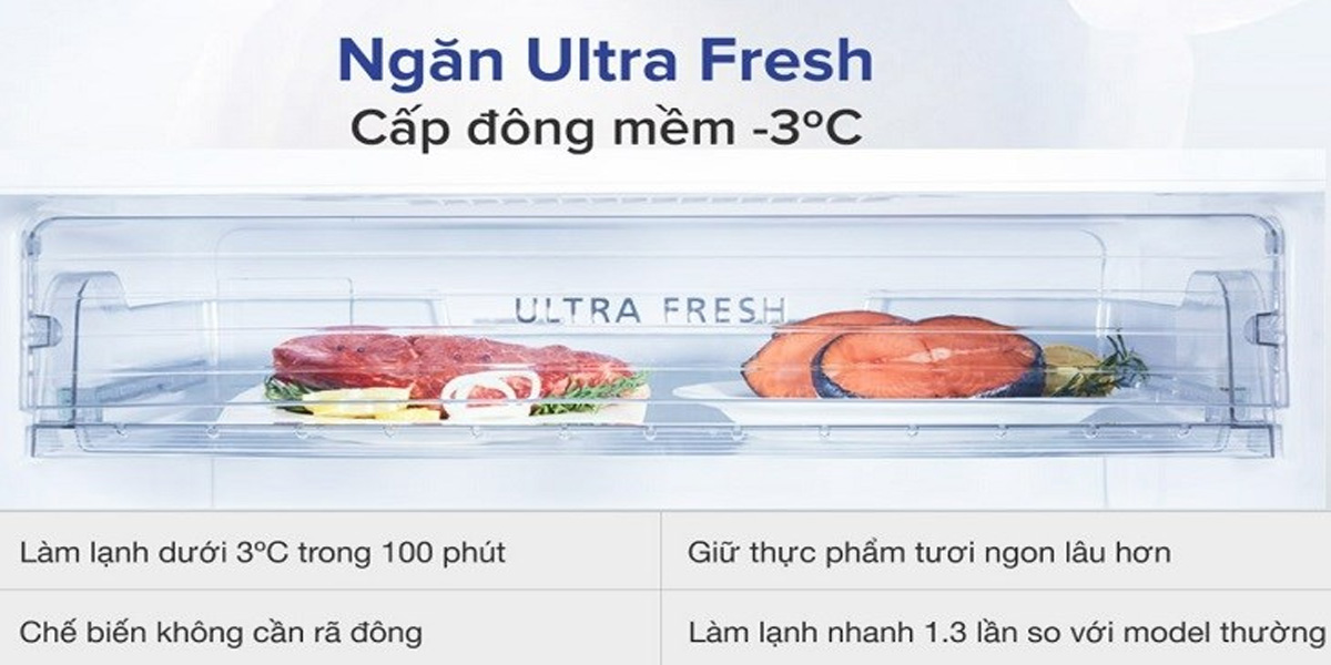 Ngăn cấp đông mềm Ultra Fresh tủ lạnh Toshiba