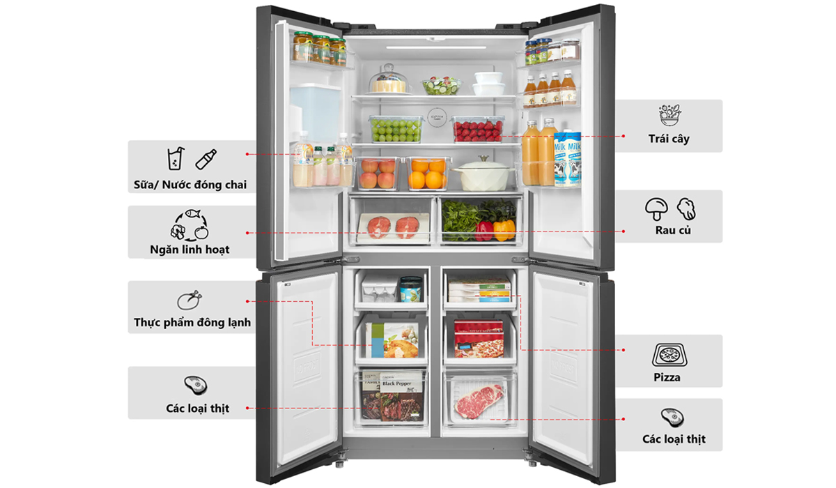 Thiết kế tủ lạnh Toshiba inverter 471 lít GR-RF606WI-PMV(60)-AG