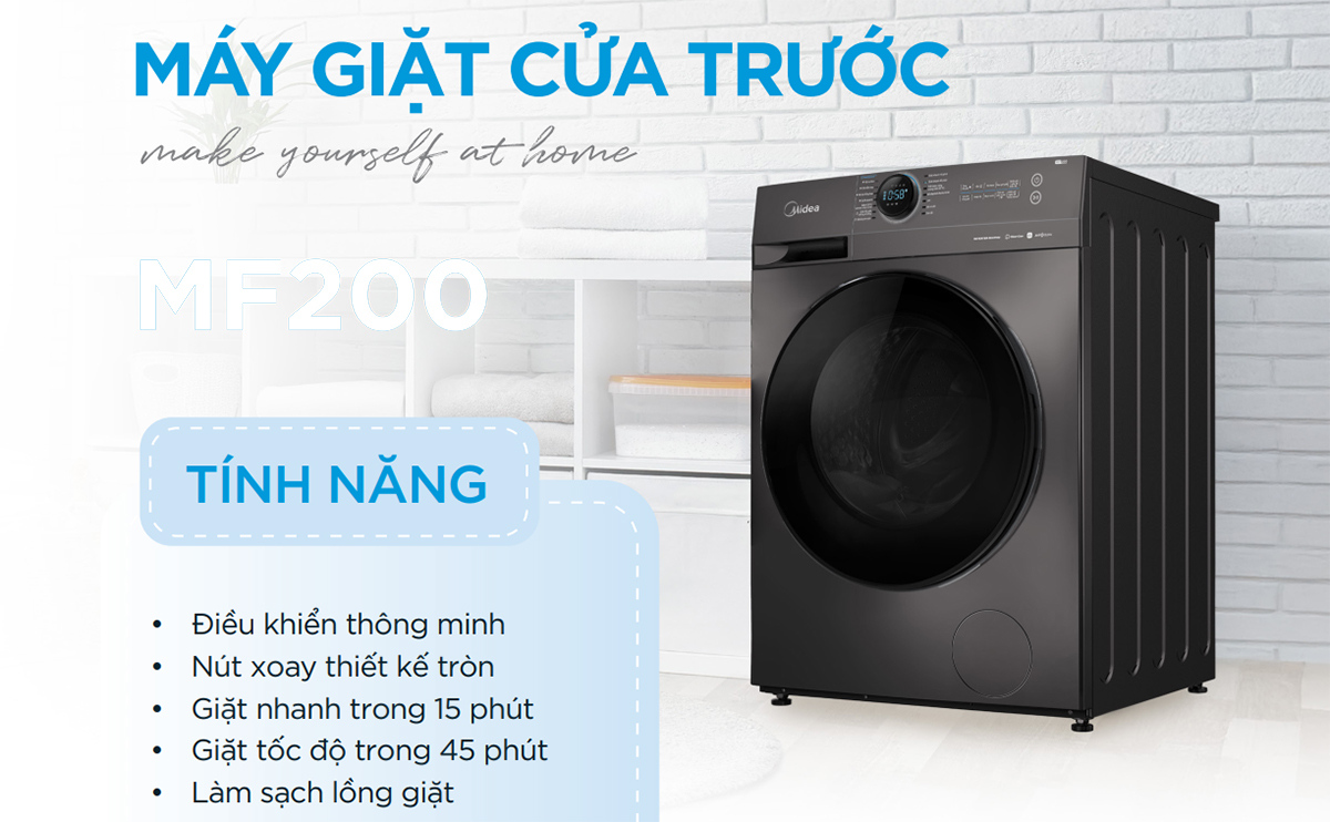 Máy giặt Midea cửa trước, cửa ngang