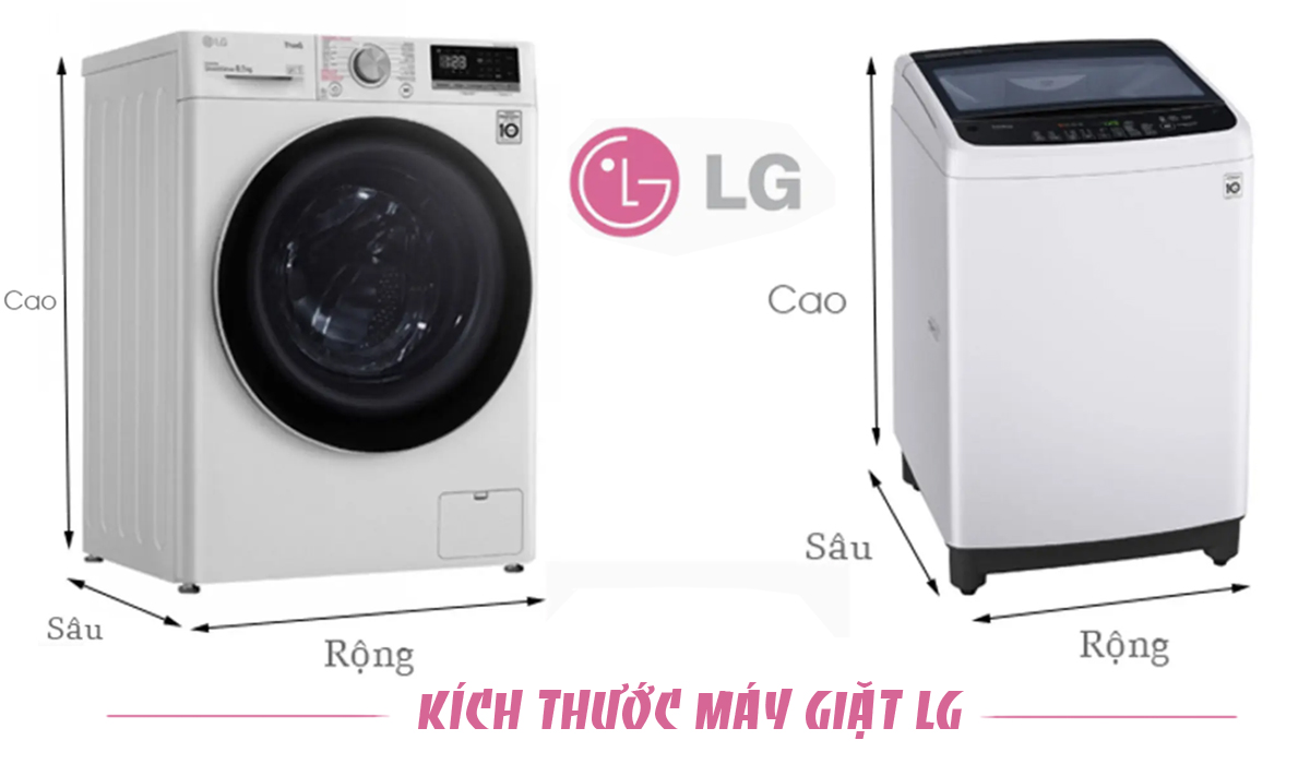 Kích thước máy giặt LG