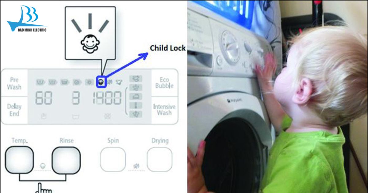 Tắt chế độ Child Lock trên máy giặt LG bằng tổ hợp phím và đợi vài giây
