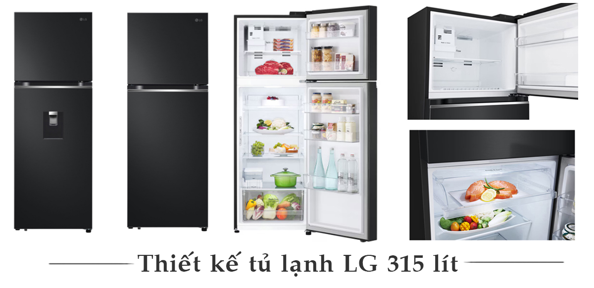 Thiết kế tủ lạnh LG 315 lít
