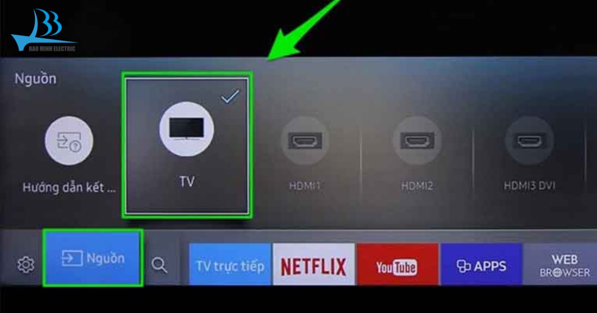 Chọn đúng nguồn vào TV để thiết bị hoạt động bình thường