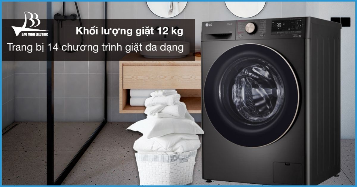 Máy giặt 12kg thích hợp cho các gia đình có từ 7 người trở lên