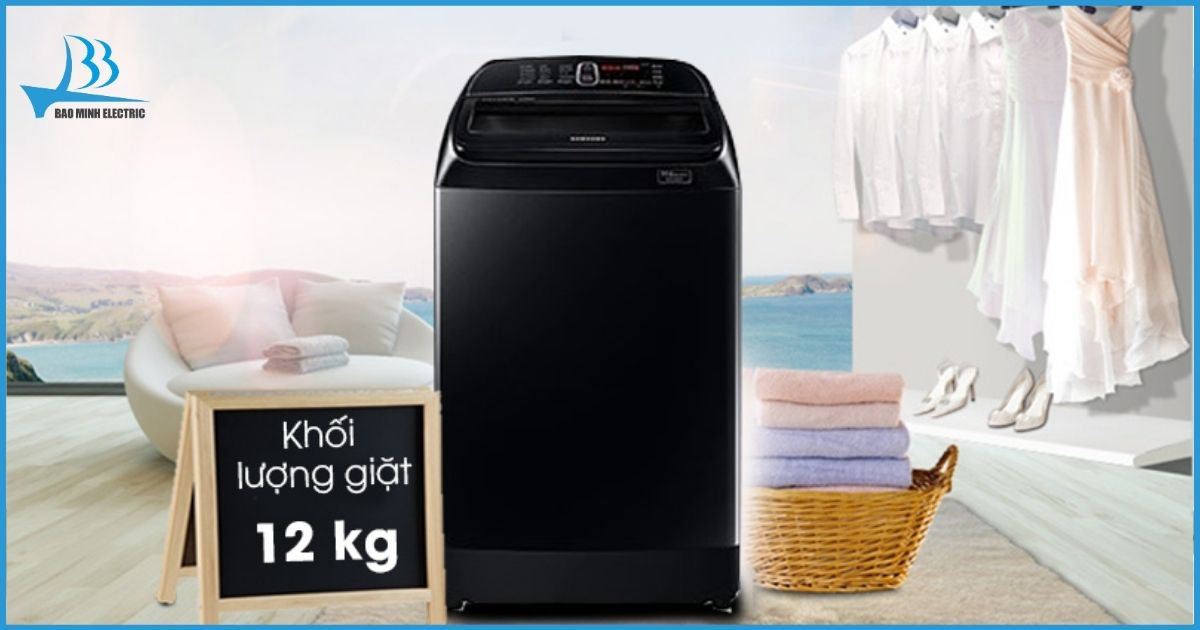 Model máy giặt cửa trên Samsung WA12T5360BV/SV khối lượng giặt lớn
