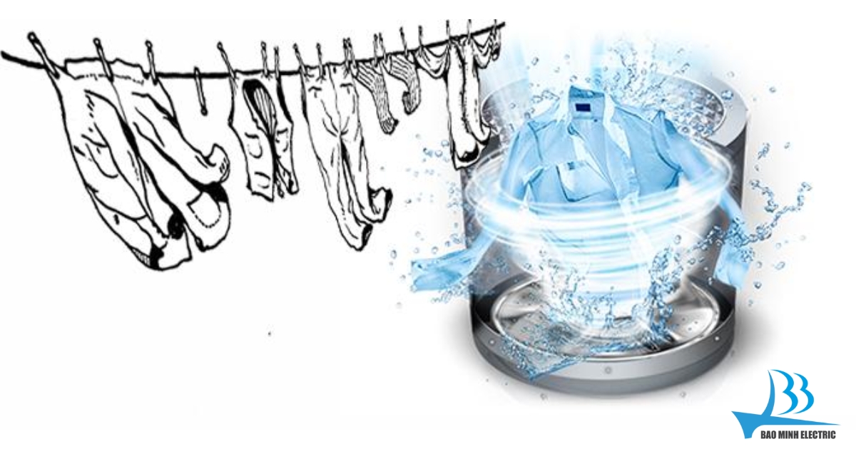 Hệ thống vắt khô giúp loại bỏ nước ra khỏi quần áo