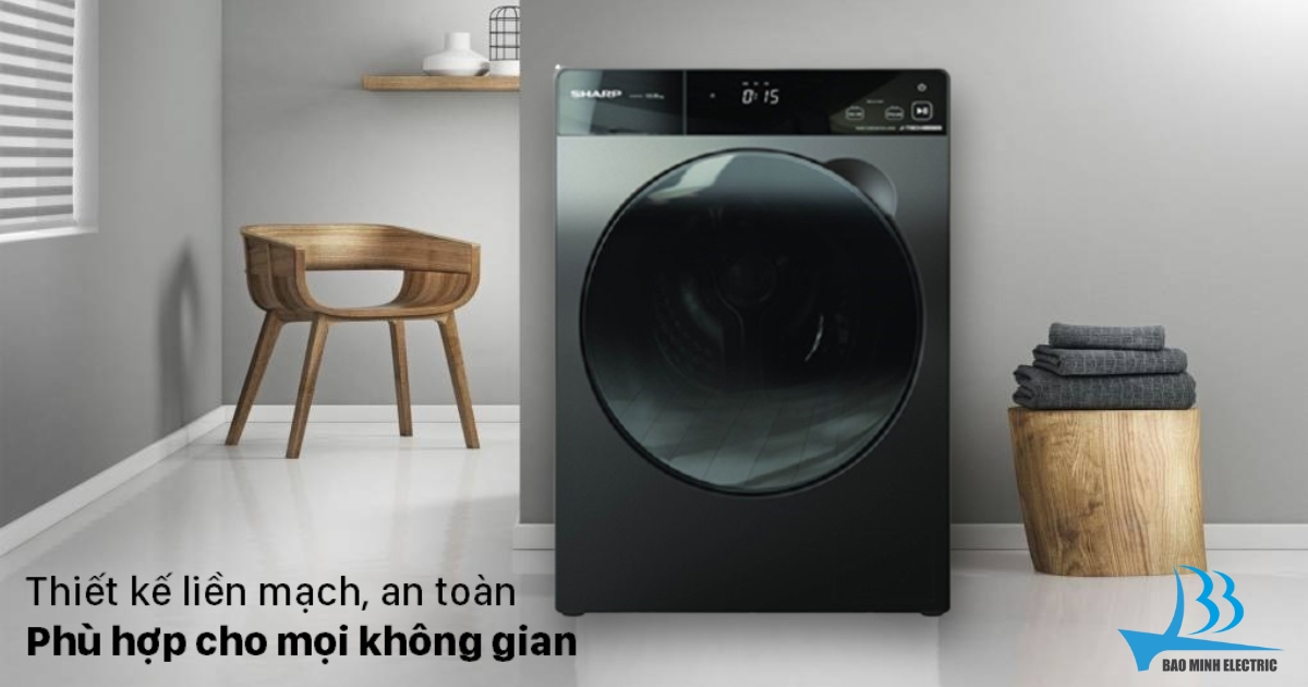 Mẫu máy giặt lồng ngang với thiết kế hiện đại