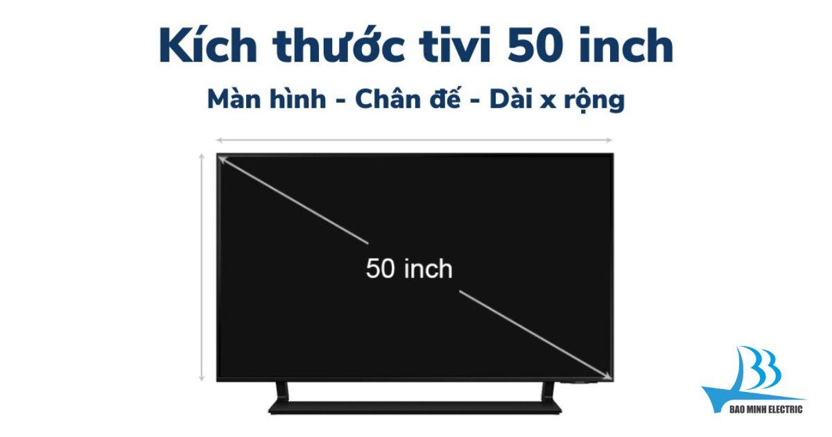 Kích thước của tivi LG 50 inch
